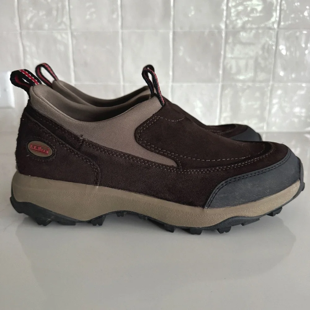LL Bean‎ Sport Moc Shoes Women 9 Brown Suede Thinsulate Slip On Outdoors 05330